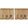 Asstd National Brand Stratton Burlap Applique Star 2-pc. Window Tier In Brown