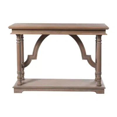 Asstd National Brand Stylecraft Gray Wash Wood Trestle Console Table In Brown