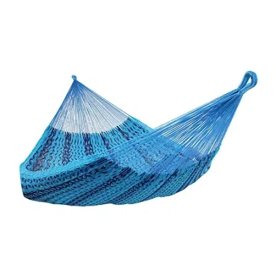 Asstd National Brand Sunnydaze Handwoven Thick-cord Mayan Hammock In Blue