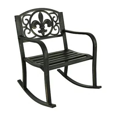 Asstd National Brand Sunnydaze Patio Collection Rocking Chair In Black