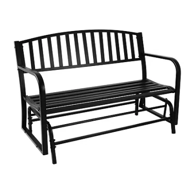 Asstd National Brand Sunnydaze Patio Glider Bench In Black