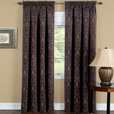 Asstd National Brand Sutton Rod Pocket Blackout Single Curtain Panel In Brown