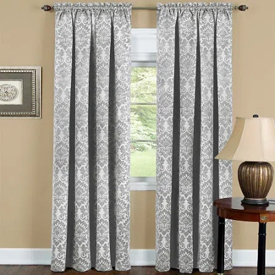 Asstd National Brand Sutton Rod Pocket Blackout Single Curtain Panel In Silver