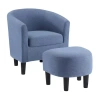 Asstd National Brand Take A Seat Churchill Accent Chair With Ottoman In Blue