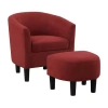 Asstd National Brand Take A Seat Churchill Accent Chair With Ottoman In Red