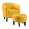 Asstd National Brand Take A Seat Churchill Accent Chair With Ottoman In Yellow