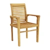 Asstd National Brand Teak Traditional Slat Style Patio Dining Chair In Brown