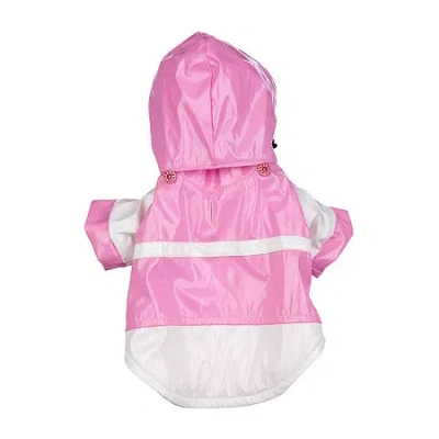 Asstd National Brand The Pet Life Baby Blue Pvc Waterproof Adjustable Pet Raincoat In Pink