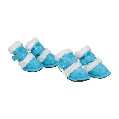 Asstd National Brand The Pet Life Faux Shearling "duggz" Pet Shoes In Blue