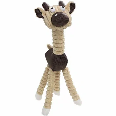 Asstd National Brand The Pet Life Jute And Rope Giraffe - Cow Pet Toy In Brown