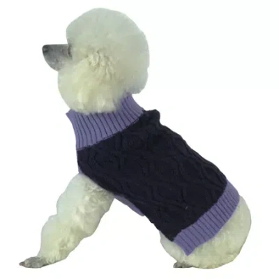 Asstd National Brand The Pet Life Oval Weaved Heavy Knitted Fashion Designer Dog Sweater In Purple