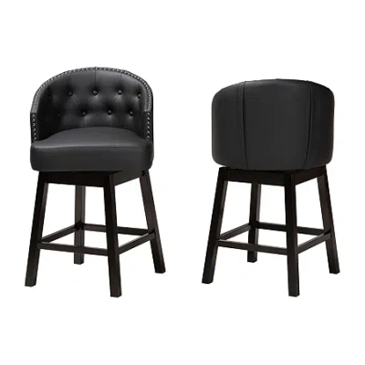 Asstd National Brand Theron 2-pc. Counter Height Bar Stool In Black