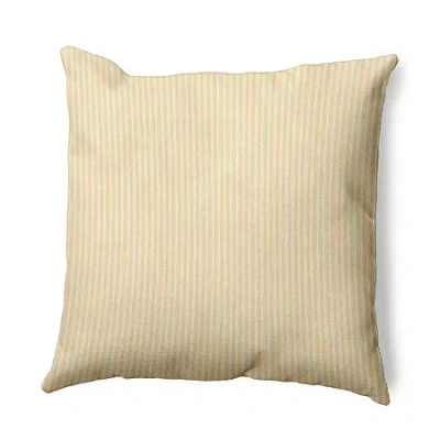Asstd National Brand Ticking Stripe Square Throw Pillow In Yellow