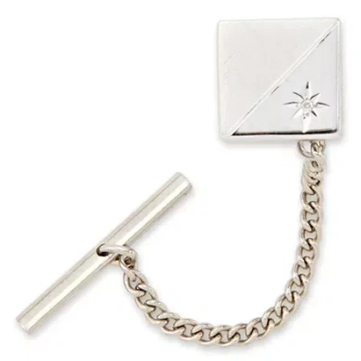 Asstd National Brand Tie Tack With Contrasting Finish And Diamond Accent In Gray