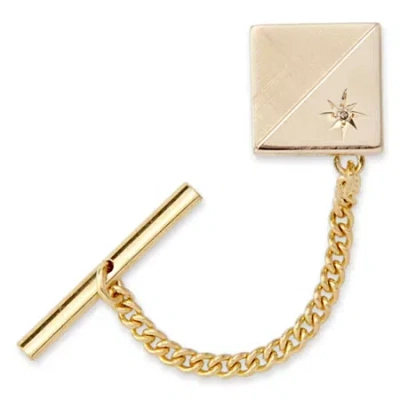 Asstd National Brand Tie Tack With Contrasting Finish And Diamond Accent In Yellow