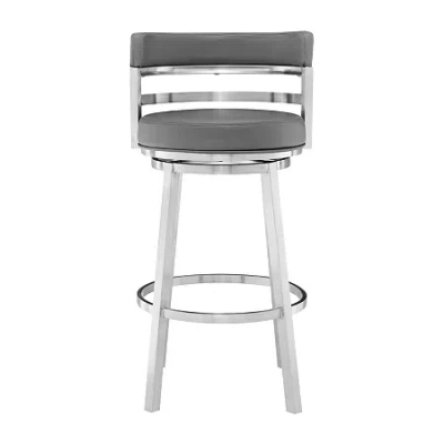 Asstd National Brand Titana Swivel Bar Stool In Gray