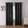 Asstd National Brand Tobias Metallic Grommet Top Blackout Single Curtain Panel In Black