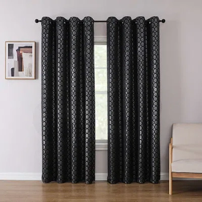 Asstd National Brand Tobias Metallic Grommet Top Blackout Single Curtain Panel