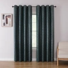 Asstd National Brand Tobias Metallic Grommet Top Blackout Single Curtain Panel In Green