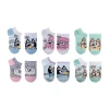 Asstd National Brand Toddler Girls 6 Pair Bluey Quarter Ankle Socks In Blue