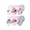 Asstd National Brand Toddler Girls Multi-pack 6 Pair Minnie Mouse Quarter Ankle Socks In Pink