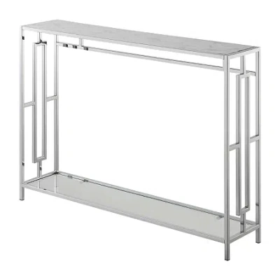 Asstd National Brand Town Square Chrome Console Table In White
