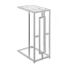 Asstd National Brand Town Square Chrome Faux Marble C End Table In White