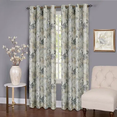 Asstd National Brand Tranquil Grommet Top Light-filtering Single Curtain Panel In Silver