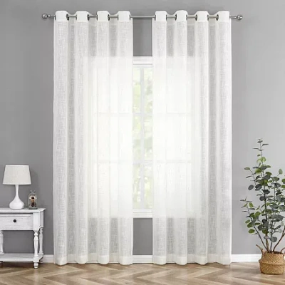 Asstd National Brand Tranquility Grommet Top Sheer Single Curtain Panel In Sand