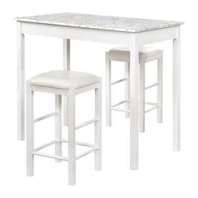 Asstd National Brand Trenton Dining Set 3-pc. Pub Set In White