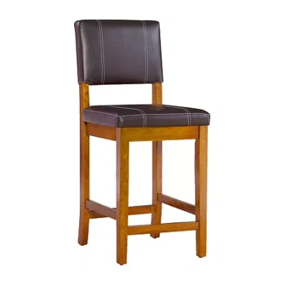 Asstd National Brand Triena Milano Counter-height Upholstered Barstool With Back In Brown