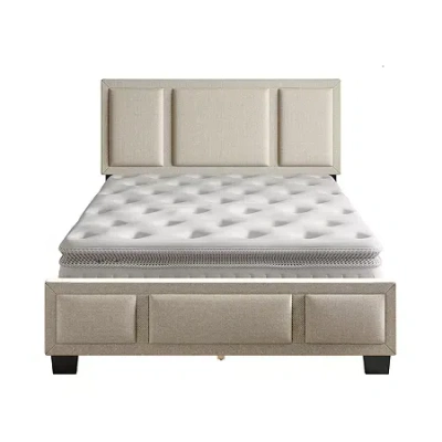 Asstd National Brand Triiptych Upholstered Platform Bed In Sand