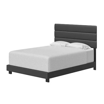 Asstd National Brand Trinity Upholstered Tufted Bed Frame In Black