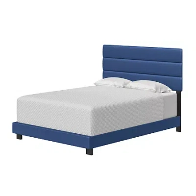 Asstd National Brand Trinity Upholstered Tufted Bed Frame In Blue