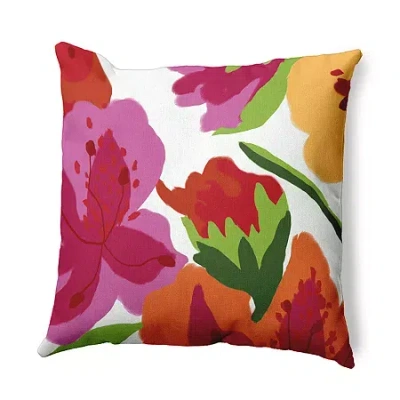 Asstd National Brand Tropical Floral Square Throw Pillow In Pink