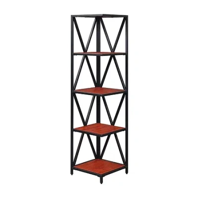 Asstd National Brand Tucson 5-tier Corner Bookcase In Red