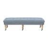 Asstd National Brand Tufted & Nailhead Accent Bench In Blue
