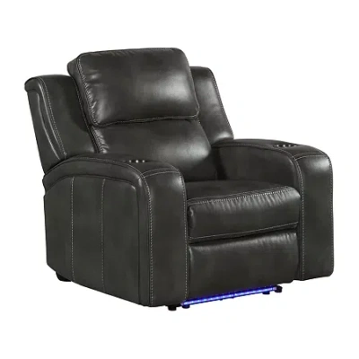 Asstd National Brand Tundra Living Room Collection Track-arm Recliner In Gray