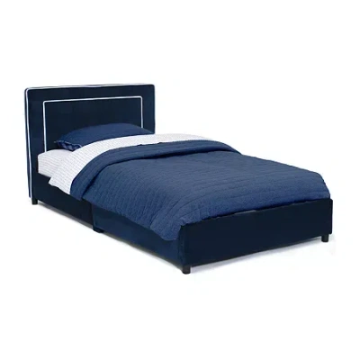 Asstd National Brand Upholstered Platform Toddler Twin Bed In Velvety Blue