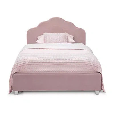 Asstd National Brand Upholstered Platform Twin Toddler Bed In Velvety Pink