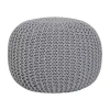 Asstd National Brand Urban Shop Round Knit Pouf Ottoman In Gray