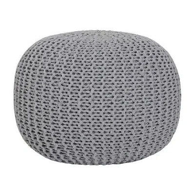 Asstd National Brand Urban Shop Round Knit Pouf Ottoman In Gray