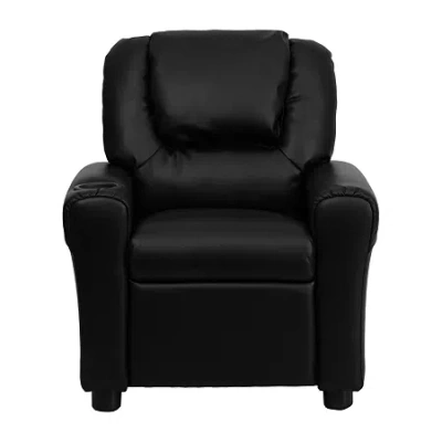 Asstd National Brand Vana Plush Recliner With Cup Holder For Kids In Black
