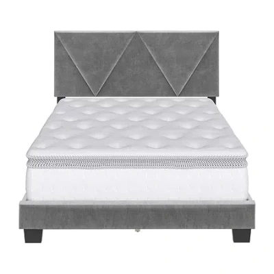 Asstd National Brand Vector Full Upholstered Platform Bed In Gray
