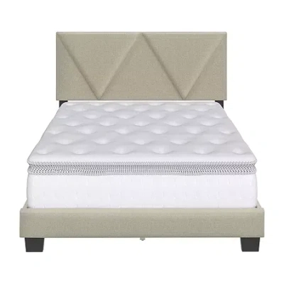 Asstd National Brand Vector Full Upholstered Platform Bed In White