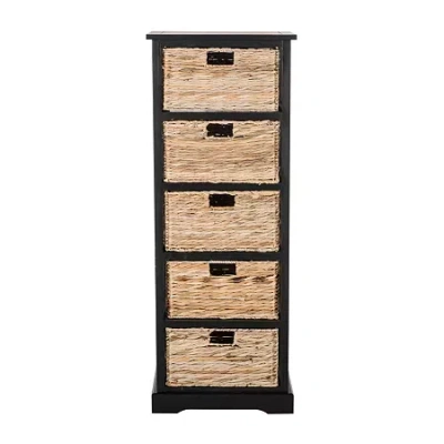 Asstd National Brand Vedette 5-drawer Chest In Black