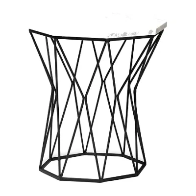 Asstd National Brand Venedict Metal End Table In White