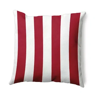 Asstd National Brand Vertical Stripes Square Throw Pillow In Red