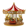 Asstd National Brand Very Merry Christmas Carousel Animated Tabletop Decor In Red