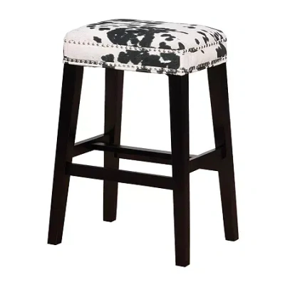 Asstd National Brand Walt Nailhead Trim Upholstered Bar Stool In Black